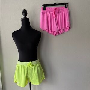 Bright Pink and yellow Athletic Shorts